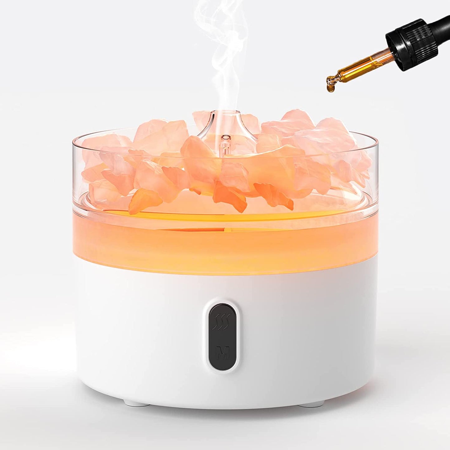 Difusor de Aroma Sal del Himalaya USB-C con Efecto Llama