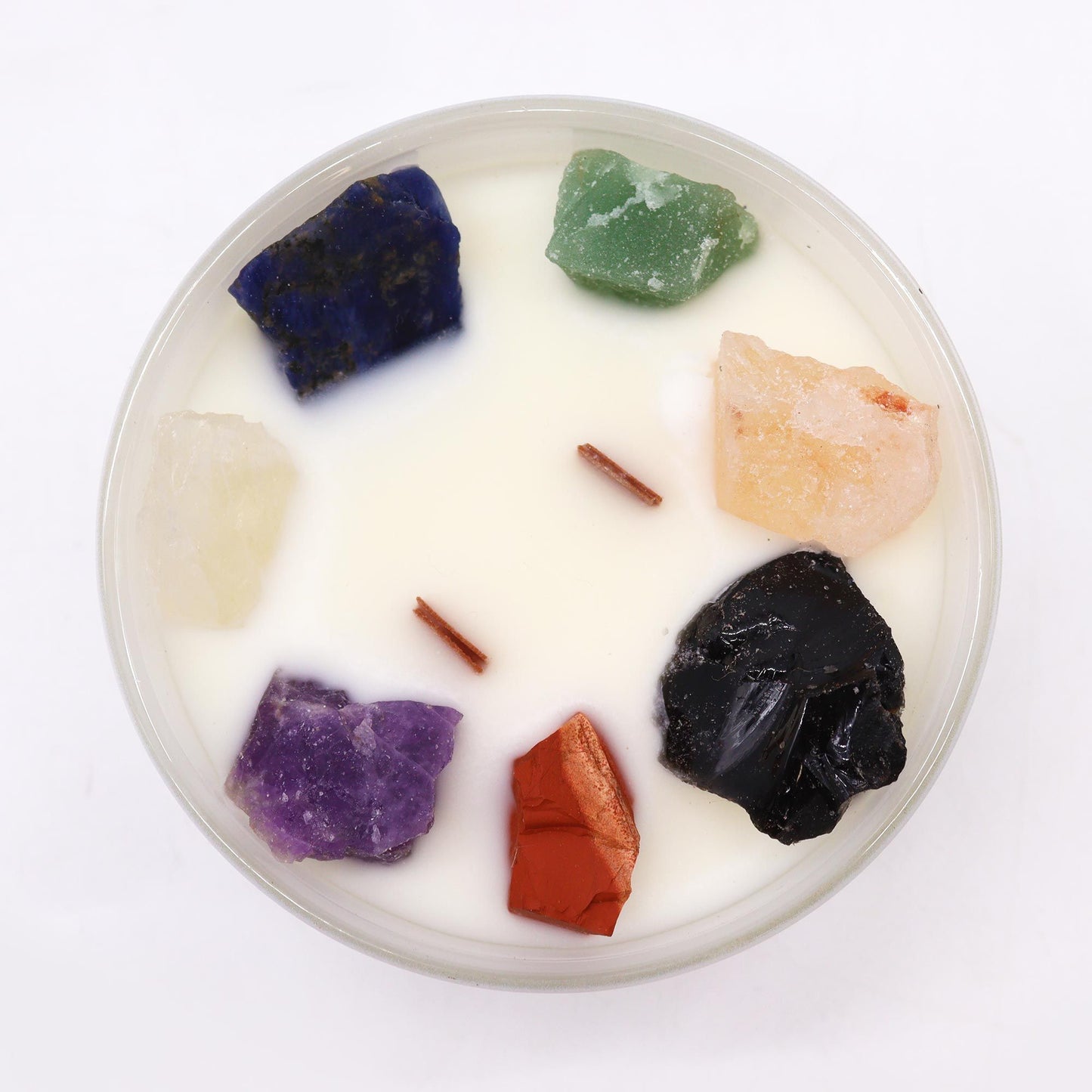Vela 7 Stones con piedras naturales – Equilibrio Energético | namariKS