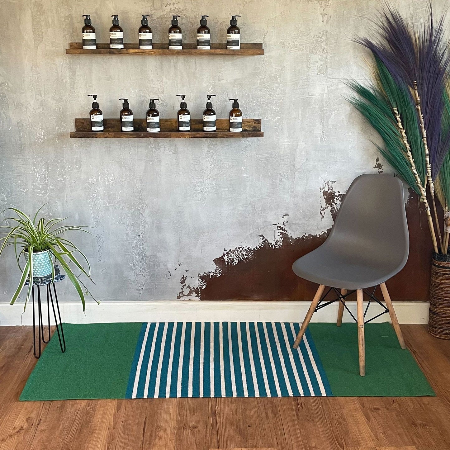 Alfombra India de Algodón - 70x170cm - Azul / Verde