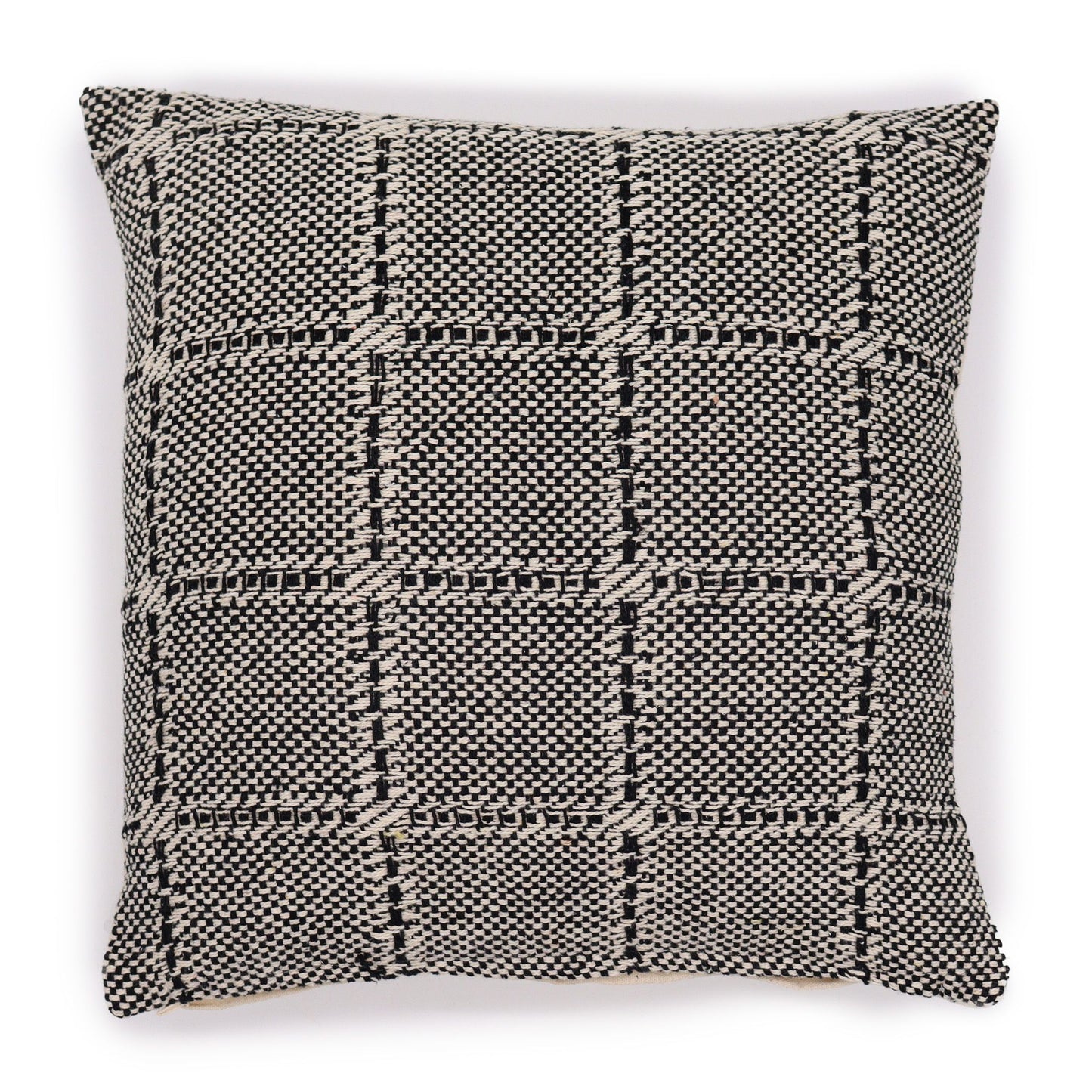 Funda de Cojín Clásico - Cuadros Gris 40x40 cm