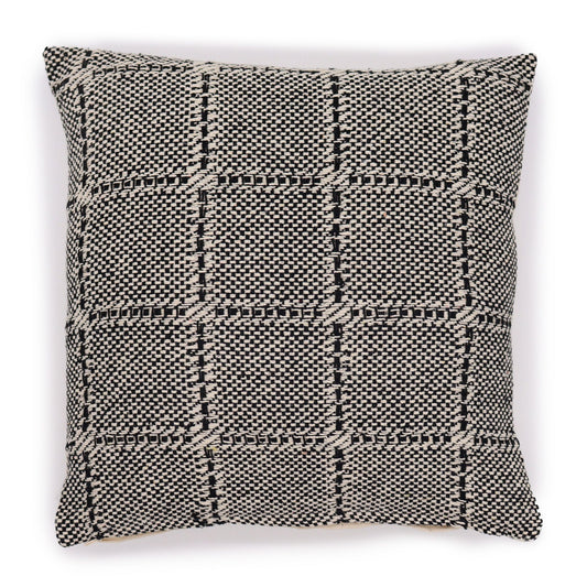 Funda de Cojín Clásico - Cuadros Gris 40x40 cm