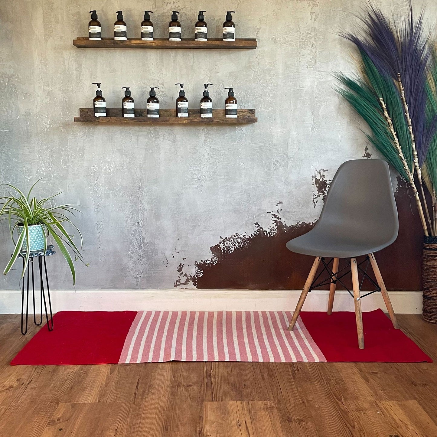 Alfombra India de Algodón - 70x170cm - Rojo / Rosa