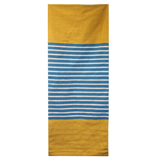 Alfombra India de Algodón - 70x170cm - Amarillo / Azul