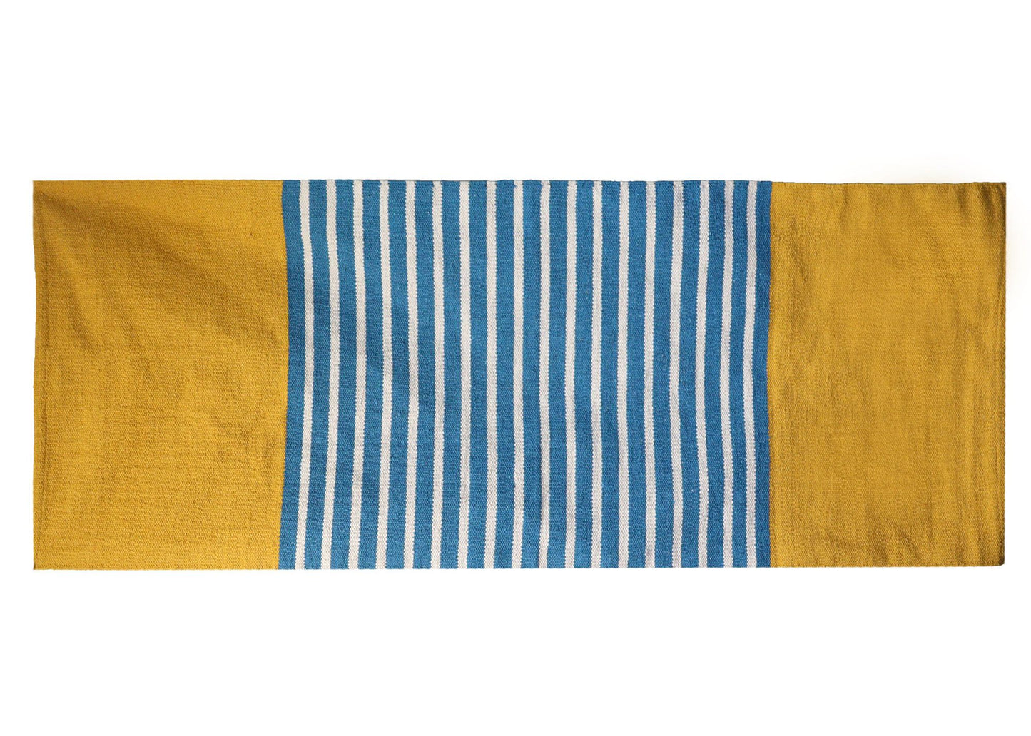 Alfombra India de Algodón - 70x170cm - Amarillo / Azul