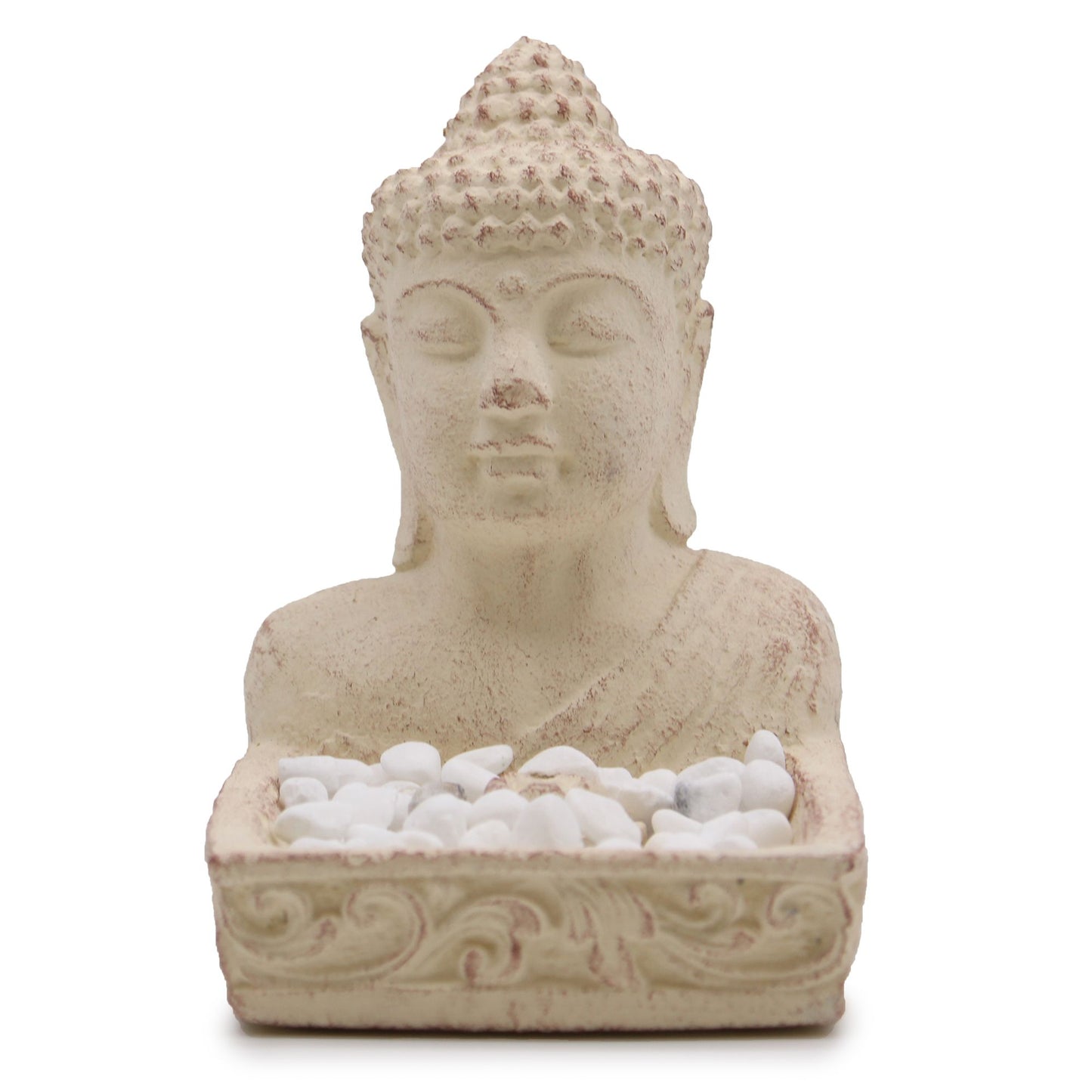 Quemador de Incienso Buda Feng Shui de Hormigón – Color Crema