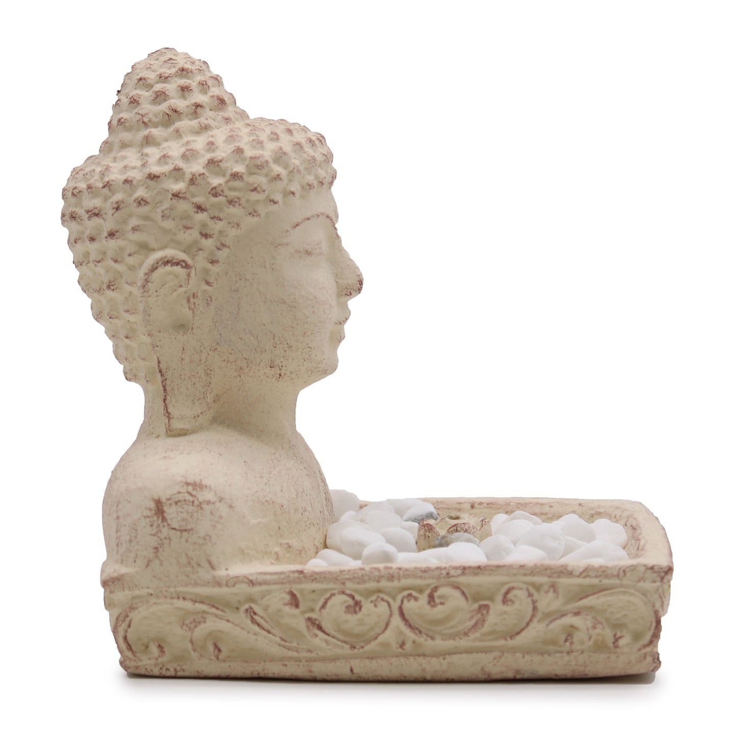 Quemador de Incienso Buda Feng Shui de Hormigón – Color Crema