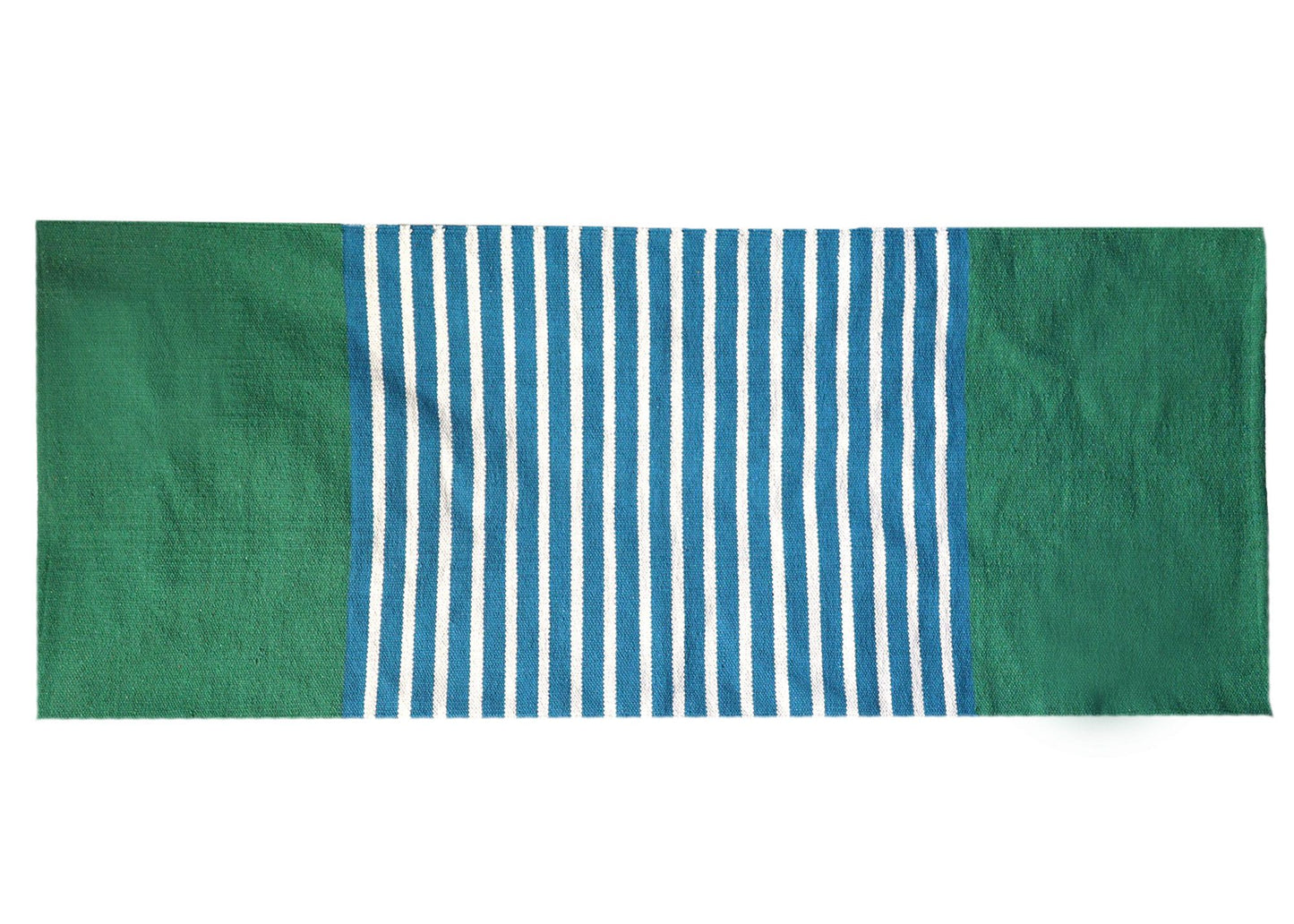 Alfombra India de Algodón - 70x170cm - Azul / Verde