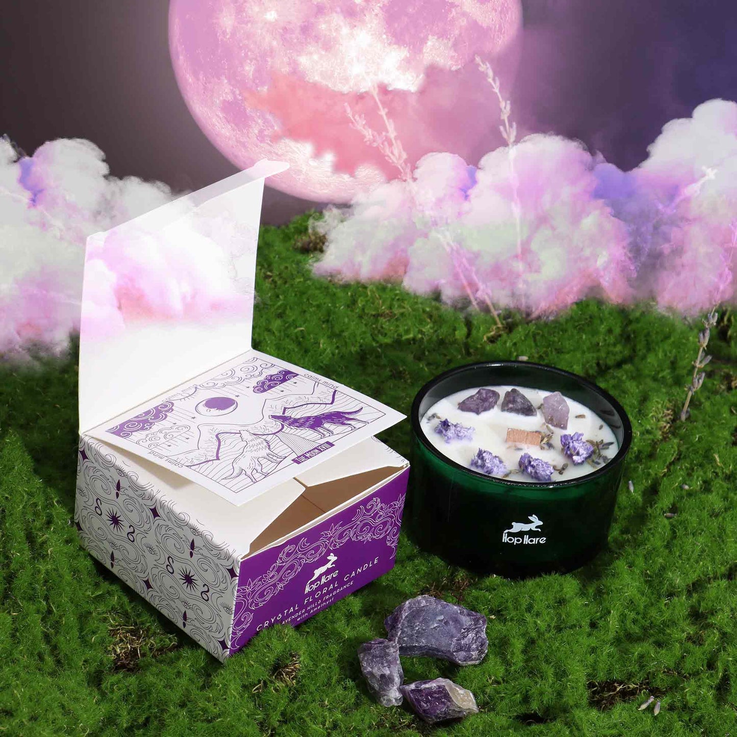 Vela Flor Mágica de Cristal Hop Hare – Luna