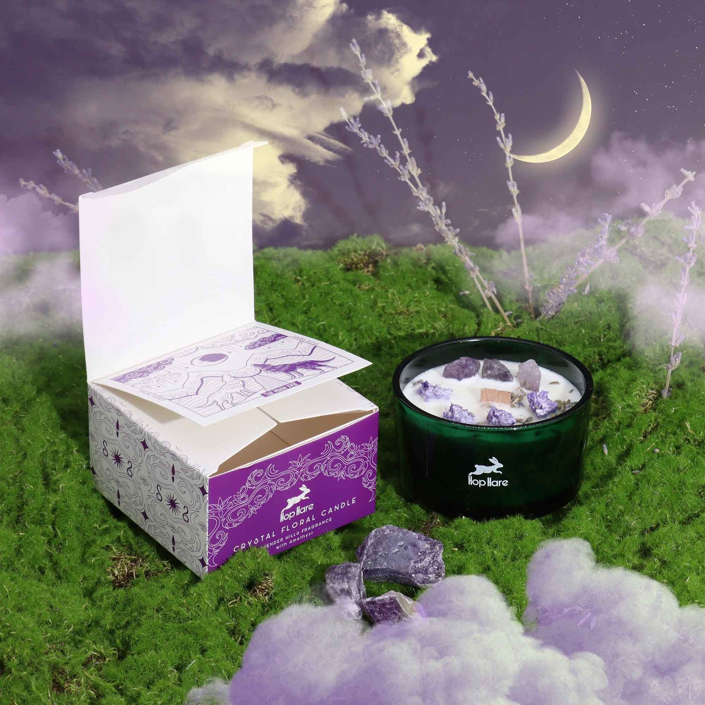Vela Flor Mágica de Cristal Hop Hare – Luna