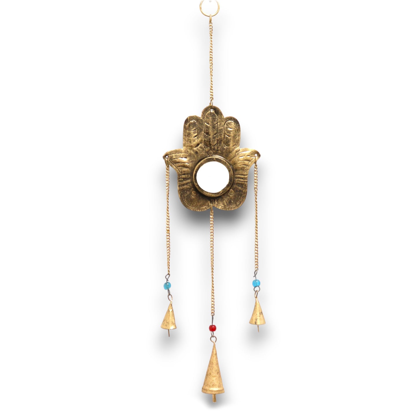 Campanas Indias Hamsa Pequeñas – Espejo y 3 Campanas