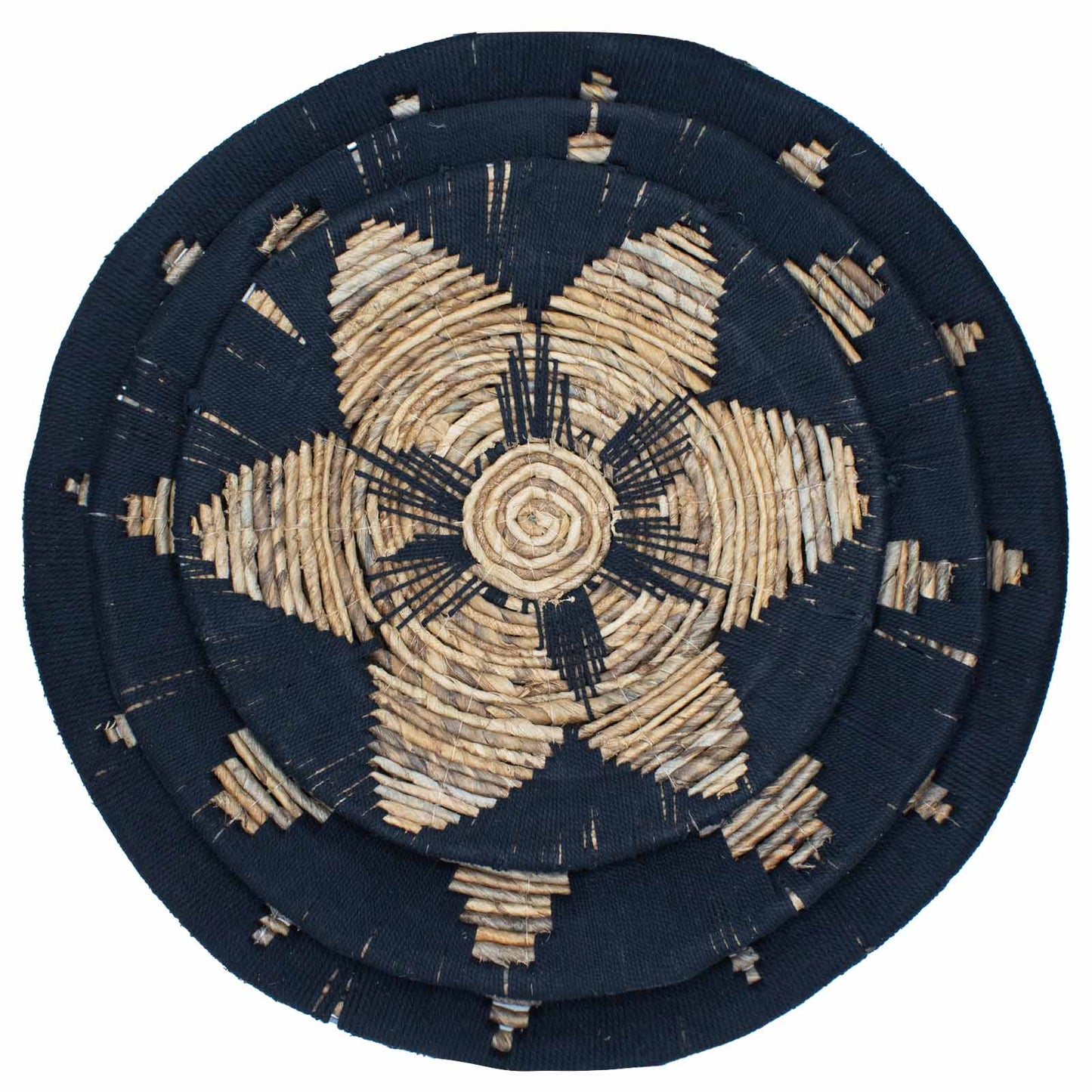 Set de Tazones Decorativos de Seagrass en Negro – Arte Mural Boho