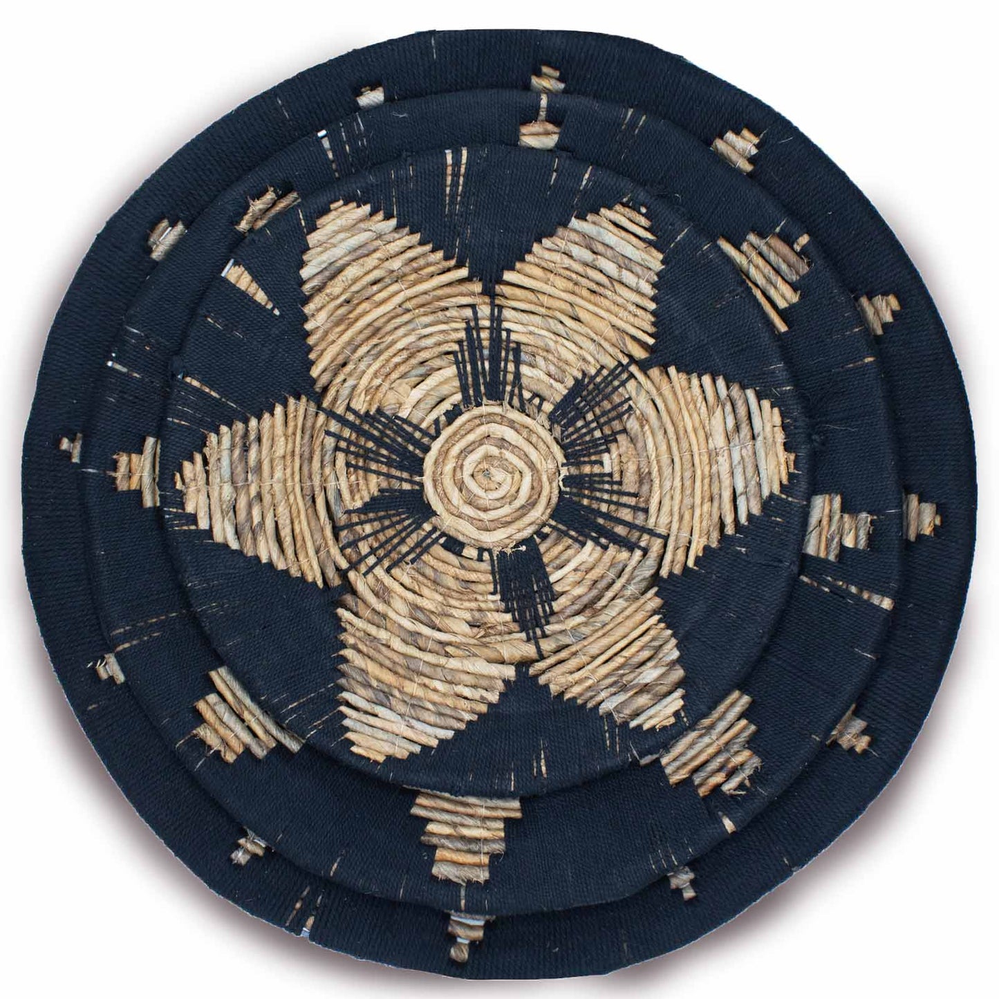 Set de Tazones Decorativos de Seagrass en Negro – Arte Mural Boho