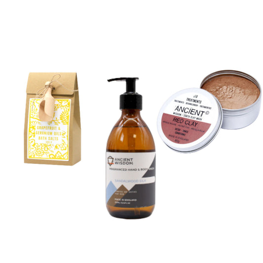 Kit Bienestar y Cuidado Personal – Mascarilla, Jabón Líquido y Sales de Baño