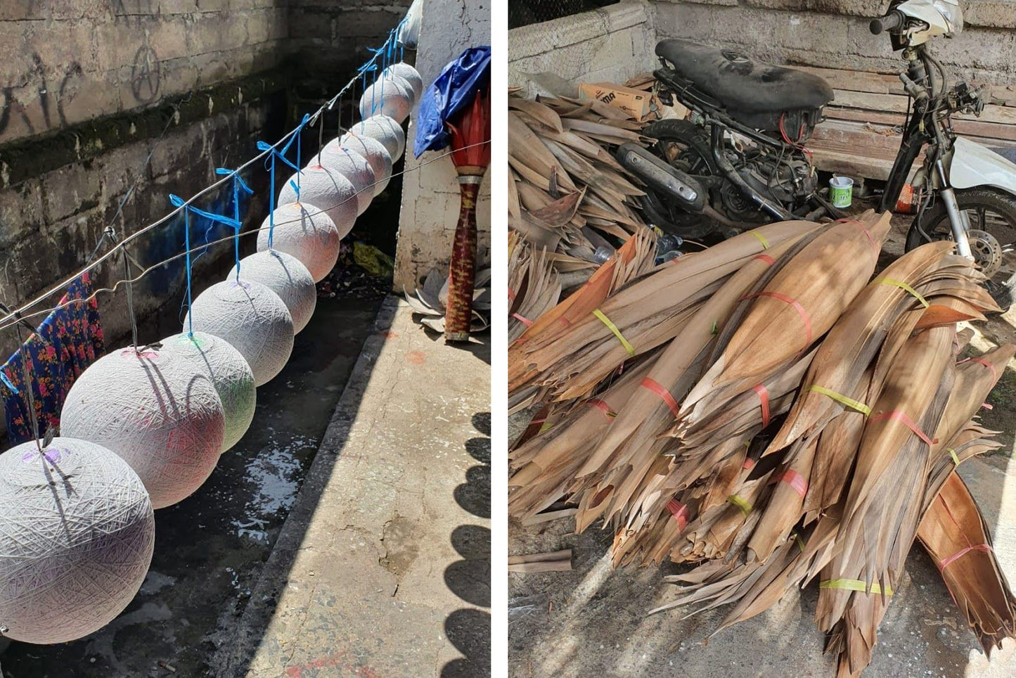 Lámpara de Coco Natural – Envoltura Blanqueada