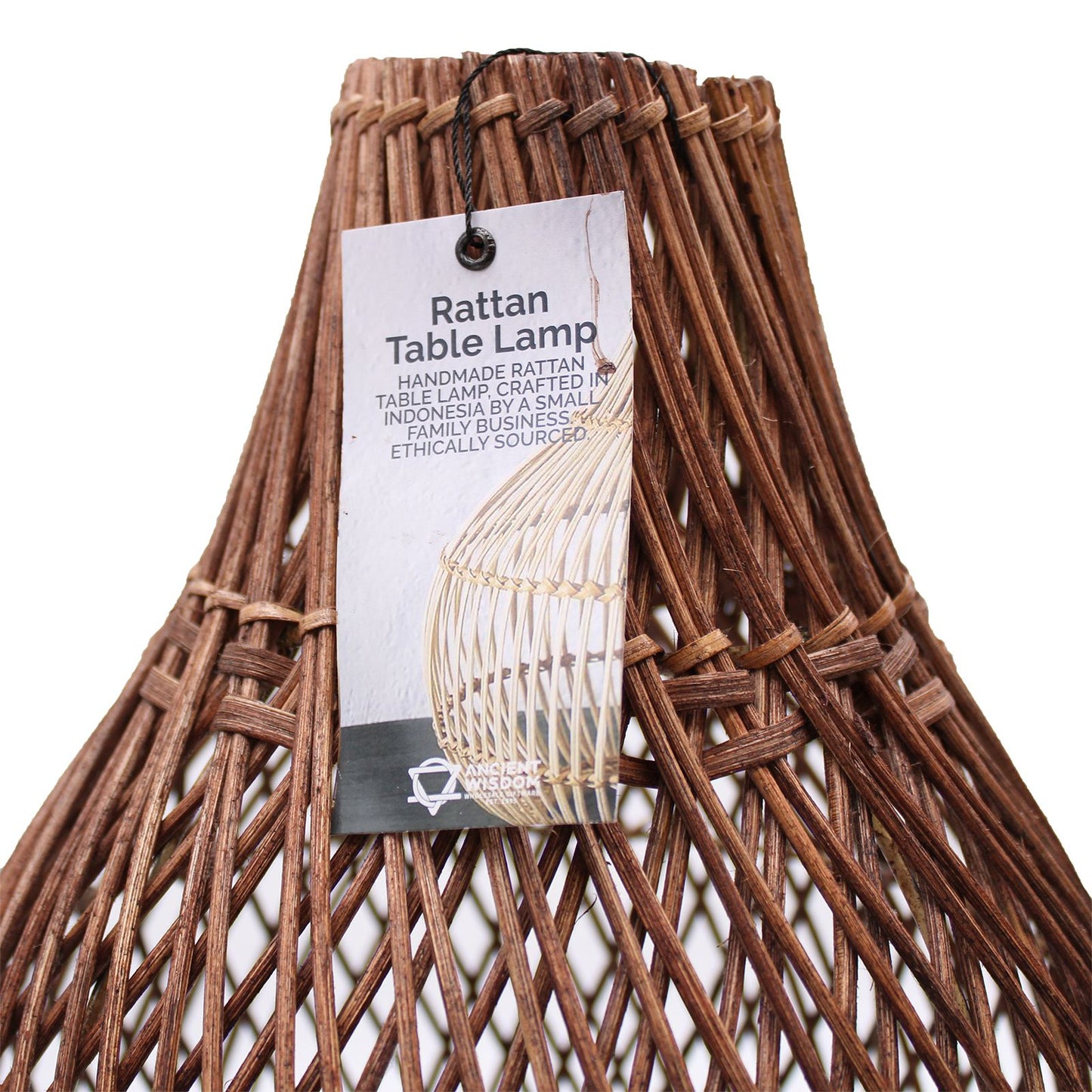 Lámpara de Mesa de Ratán marrón oscuro– Trenzada | namariKS