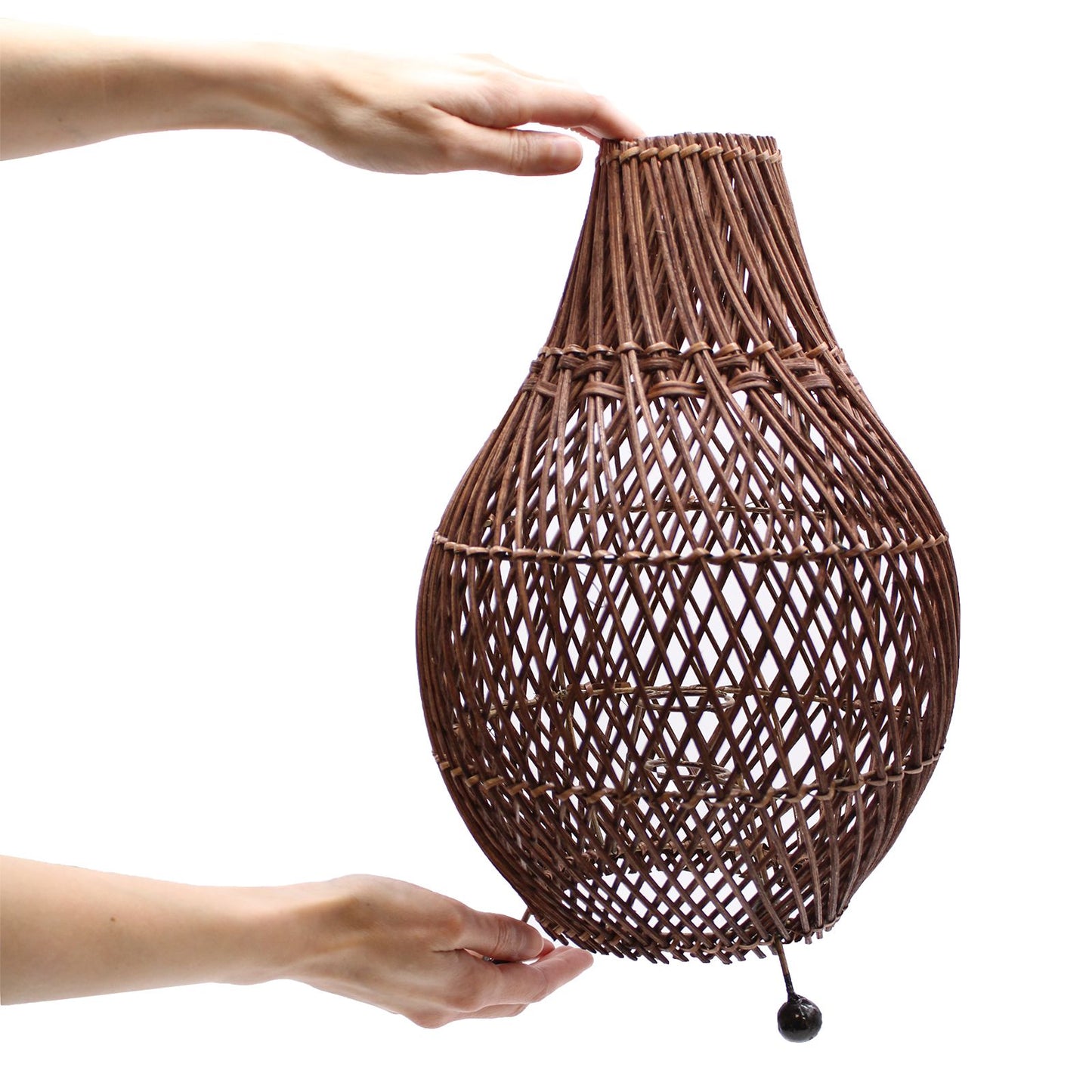 Lámpara de Mesa de Ratán marrón oscuro– Trenzada | namariKS