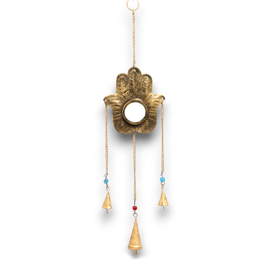 Campanas Indias Hamsa Pequeñas – Espejo y 3 Campanas