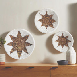 Set de Cuencos Decorativos de Seagrass – Arte Boho para Pared